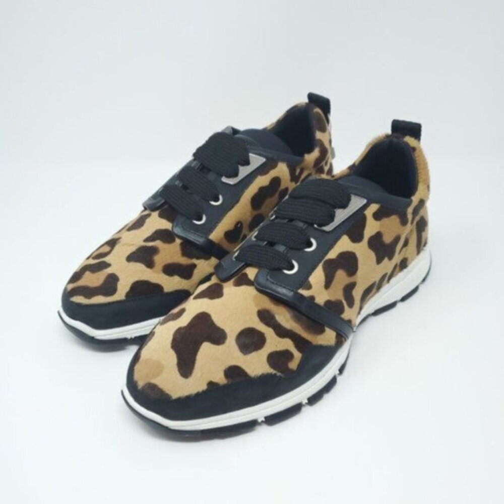 DSQUARED2 Spotted Leopard Print Leather Sneakers EU 38